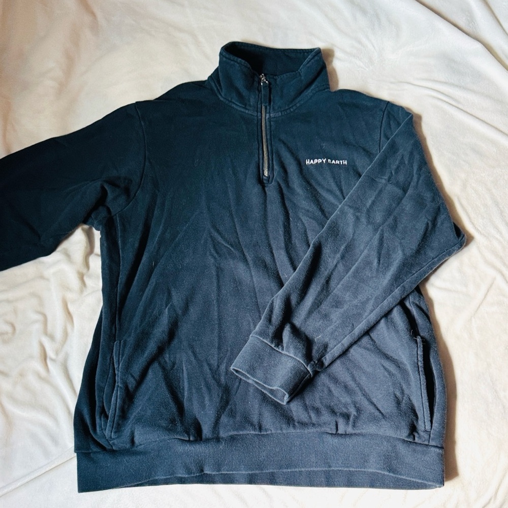 Happy Earth tree scape quarter zip sweatshirt